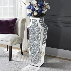 Crystal Silver Glass Flower Vase