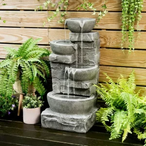 LED Outdoor Water Fountain for Gardens, Landscaping, Patios, Balconies