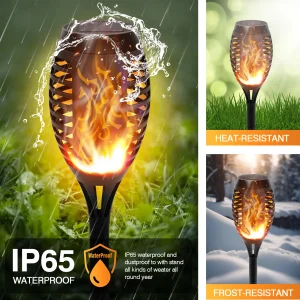 6pcs Solar Powered LED Flame Light