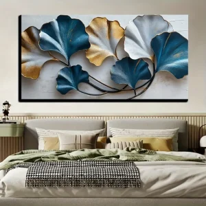 Blue and yellow leaf elegant sketch